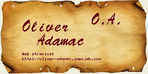 Oliver Adamac vizit kartica